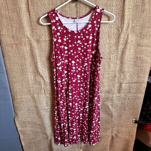 D-16 Old Navy Floral red and White tank dress size L